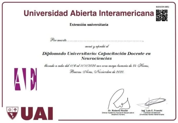 Diplomado Universitario de Capacitación Docente en Neurociencia (pago único, 20% de descuento) - Imagen 2